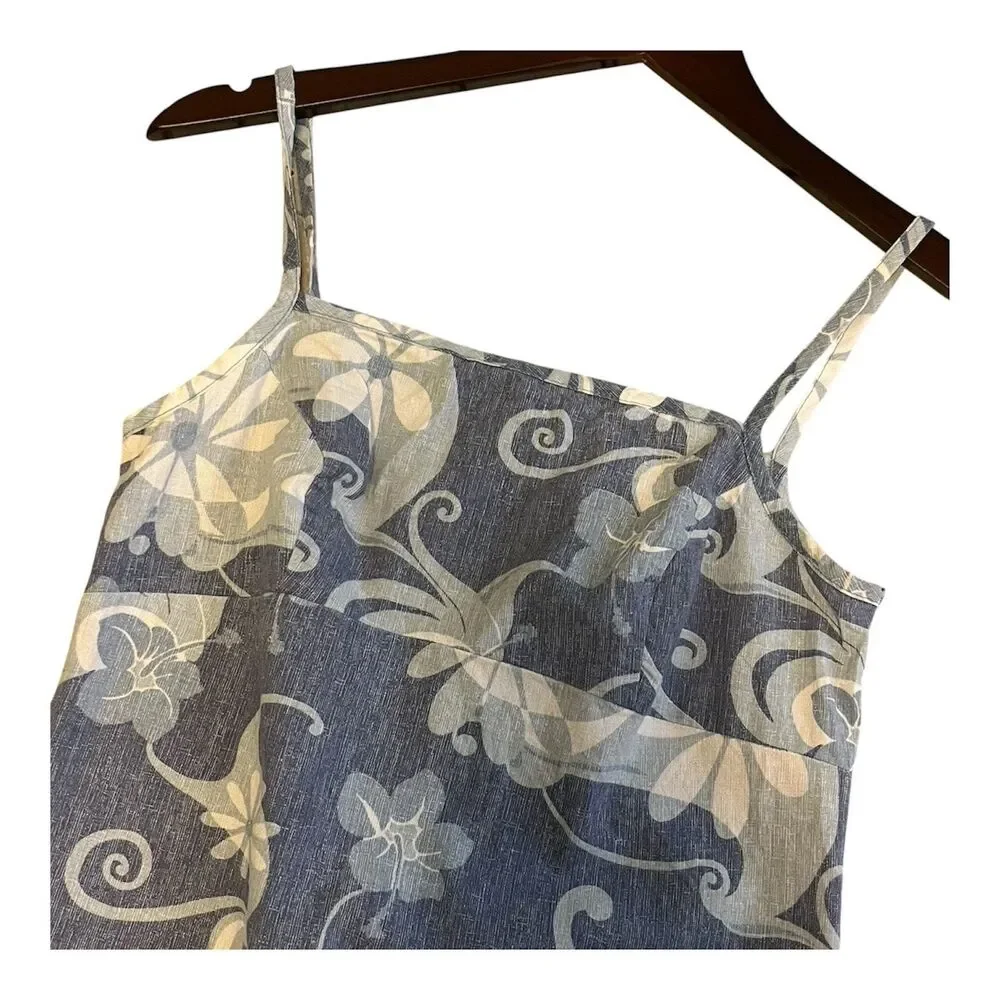 Charlotte Russe Vintage Baby Doll Sun Dress Size S Blue Floral Beachy Sheath